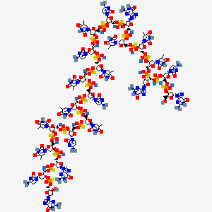 molecular formula C204H243N63Na20O114P20S20 B10832301 dGuo-sP-dCyd-sP-dGuo-sP-dThd-sP-dThd-sP-dThd-sP-dGuo-sP-dCyd-sP-Thy-dLRibf-sP-dCyd-sP-dThd-sP-dThd-sP-dCyd-sP-dThd-sP-dThd-sP-dCyd-sP-dThd-sP-dThd-sP-dGuo-sP-dCyd-sP-dGuo.20Na+ 