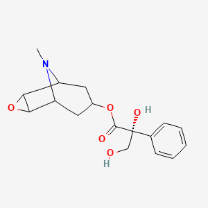 (9-methyl-3-oxa-9-azatricyclo[3.3.1.02,4]nonan-7-yl) (2R)-2,3-dihydroxy-2-phenylpropanoate