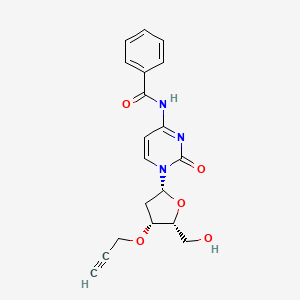 molecular formula C19H19N3O5 B10832432 N-[1-[(2R,4R,5R)-5-(hydroxymethyl)-4-prop-2-ynoxyoxolan-2-yl]-2-oxopyrimidin-4-yl]benzamide 