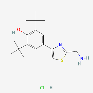 molecular formula C18H27ClN2OS B10832461 4-[2-(aminomethyl)-1,3-thiazol-4-yl]-2,6-ditert-butylphenol;hydrochloride CAS No. 918656-59-4