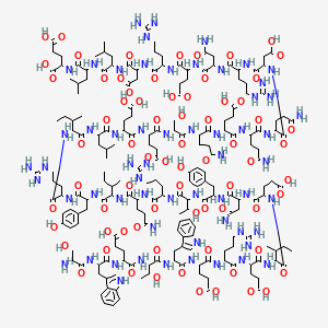 molecular formula C201H307N59O71 B10832474 H-DL-Ser-DL-Trp-DL-Glu-DL-xiThr-DL-Trp-DL-Glu-DL-Arg-DL-Glu-DL-xiIle-DL-Glu-DL-Asn-DL-Tyr-DL-xiThr-DL-Arg-DL-Gln-DL-xiIle-DL-Tyr-DL-Arg-DL-xiIle-DL-Leu-DL-Glu-DL-Glu-DL-Ser-DL-Gln-DL-Glu-DL-Gln-DL-Gln-DL-Asp-DL-Arg-DL-Asn-DL-Glu-DL-Arg-DL-Asp-DL-Leu-DL-Leu-DL-Glu-OH 