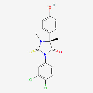 molecular formula C17H14Cl2N2O2S B10832576 (5r)-3-(3,4-Dichlorophenyl)-5-(4-Hydroxyphenyl)-1,5-Dimethyl-2-Thioxoimidazolidin-4-One 