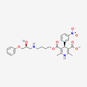 molecular formula C29H35N3O8 B10832601 5-O-[4-[[(2S)-2-hydroxy-3-phenoxypropyl]amino]butyl] 3-O-methyl (4S)-2,6-dimethyl-4-(3-nitrophenyl)-1,4-dihydropyridine-3,5-dicarboxylate 