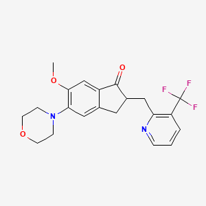 6-methoxy-5-morpholino-2-((3-(trifluoromethyl)pyridin-2-yl)methyl)-2,3-dihydro-1H-inden-1-one