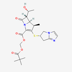 2,2-dimethylpropanoyloxymethyl (4R,5S,6S)-3-[[(6S)-6,7-dihydro-5H-pyrrolo[1,2-a]imidazol-6-yl]sulfanyl]-6-[(1R)-1-hydroxyethyl]-4-methyl-7-oxo-1-azabicyclo[3.2.0]hept-2-ene-2-carboxylate