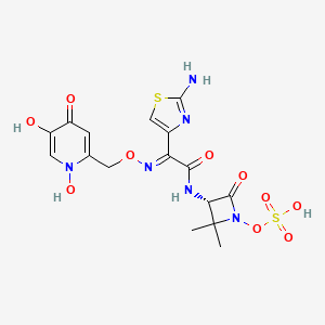 [(3S)-3-[[(2E)-2-(2-amino-1,3-thiazol-4-yl)-2-[(1,5-dihydroxy-4-oxopyridin-2-yl)methoxyimino]acetyl]amino]-2,2-dimethyl-4-oxoazetidin-1-yl] hydrogen sulfate