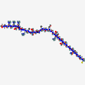 (2S)-2-[[(2S)-2-[[(2S)-2-[[(2S)-2-[[(2S)-2-[[(2S)-2-[[(2S)-2-[[[(2S)-1-[(2S)-1-[(2S)-2-[[(2S)-2-[[(2S)-2-[[(2S)-2-[[(2S)-2-[[(2S)-2-[[(2S)-2-[[(2S,3R)-2-[[[(2S)-1-[(2S)-2-[[(2S)-2-[[(2S)-2-[[(2S,3R)-2-[[(2S)-2-[[(2S)-2-[[2-[[(2S)-2-[[(2S)-2-[[(2S)-2-[[(2S)-2-[[(2S,3R)-2-[[(2S)-2-[[(2S,3R)-2-[[(2S)-2-[[2-[[(2S)-2-[[(2S)-2-[[(2S)-2-[[(2S,3S)-2-[[(2S)-2-[[(2S)-2-[[(2S)-2-[[(2S)-2-[[(2S)-2-amino-1-hydroxy-4-methylsulfanylbutylidene]amino]-1-hydroxy-4-methylpentylidene]amino]-1-hydroxy-3-methylbutylidene]amino]-1-hydroxypropylidene]amino]-1-hydroxypropylidene]amino]-1-hydroxy-3-methylpentylidene]amino]-1,5-dihydroxy-5-iminopentylidene]amino]-1,3-dihydroxypropylidene]amino]-1-hydroxypropylidene]amino]-1-hydroxyethylidene]amino]-1-hydroxy-4-methylpentylidene]amino]-1,3-dihydroxybutylidene]amino]-4-carboxy-1-hydroxybutylidene]amino]-1,3-dihydroxybutylidene]amino]-1-hydroxy-4-methylpentylidene]amino]-1,4-dihydroxy-4-iminobutylidene]amino]-5-carbamimidamido-1-hydroxypentylidene]amino]-4-carboxy-1-hydroxybutylidene]amino]-1-hydroxyethylidene]amino]-1-hydroxy-3-methylbutylidene]amino]-1-hydroxy-3-(4-hydroxyphenyl)propylidene]amino]-1,3-dihydroxybutylidene]amino]-1-hydroxy-3-methylbutylidene]amino]-1-hydroxy-3-phenylpropylidene]amino]propanoyl]pyrrolidin-2-yl]-hydroxymethylidene]amino]-1,3-dihydroxybutylidene]amino]-1,4-dihydroxy-4-iminobutylidene]amino]-4-carboxy-1-hydroxybutylidene]amino]-1-hydroxypropylidene]amino]-1-hydroxy-3-phenylpropylidene]amino]-5-carbamimidamido-1-hydroxypentylidene]amino]-1-hydroxypropylidene]amino]-4-methylpentanoyl]pyrrolidine-2-carbonyl]pyrrolidin-2-yl]-hydroxymethylidene]amino]-5-carbamimidamido-1-hydroxypentylidene]amino]-4-carboxy-1-hydroxybutylidene]amino]-5-carbamimidamido-1-hydroxypentylidene]amino]-1,3-dihydroxypropylidene]amino]-5-carbamimidamido-1-hydroxypentylidene]amino]-1-hydroxy-4-methylpentylidene]amino]-4-methylpentanoic acid