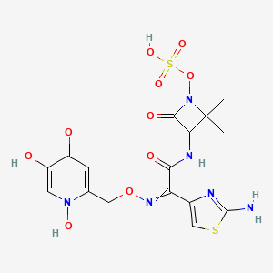 [3-[[2-(2-Amino-1,3-thiazol-4-yl)-2-[(1,5-dihydroxy-4-oxopyridin-2-yl)methoxyimino]acetyl]amino]-2,2-dimethyl-4-oxoazetidin-1-yl] hydrogen sulfate