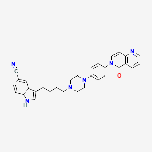 3-(4-(4-(4-(5-oxo-1,6-naphthyridin-6(5H)-yl)phenyl)piperazin-1-yl)butyl)-1H-indole-5-carbonitrile