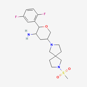 2-(2,5-Difluorophenyl)-5-(2-methylsulfonyl-2,7-diazaspiro[4.4]nonan-7-yl)oxan-3-amine