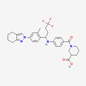 1-[4-[[4,4,4-Trifluoro-1-[2-methyl-4-(4,5,6,7-tetrahydroindazol-2-yl)phenyl]butyl]amino]benzoyl]piperidine-3-carboxylic acid