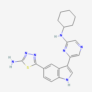 5-[3-[6-(cyclohexylamino)pyrazin-2-yl]-1H-indol-5-yl]-1,3,4-thiadiazol-2-amine