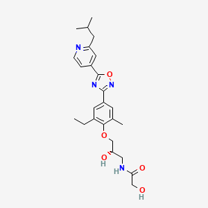 molecular formula C25H32N4O5 B10832999 N-[(2S)-3-[2-ethyl-6-methyl-4-[5-[2-(2-methylpropyl)pyridin-4-yl]-1,2,4-oxadiazol-3-yl]phenoxy]-2-hydroxypropyl]-2-hydroxyacetamide 