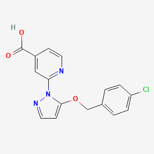 2-(5-((4-Chlorobenzyl)oxy)-1H-pyrazol-1-yl)isonicotinic acid