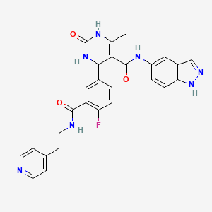 4-[4-fluoro-3-(2-pyridin-4-ylethylcarbamoyl)phenyl]-N-(1H-indazol-5-yl)-6-methyl-2-oxo-3,4-dihydro-1H-pyrimidine-5-carboxamide