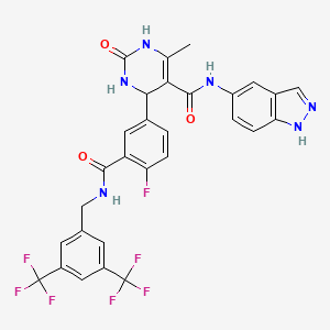 4-[3-[[3,5-bis(trifluoromethyl)phenyl]methylcarbamoyl]-4-fluorophenyl]-N-(1H-indazol-5-yl)-6-methyl-2-oxo-3,4-dihydro-1H-pyrimidine-5-carboxamide