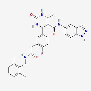 4-[3-[2-[(2,6-dimethylphenyl)methylamino]-2-oxoethyl]-4-fluorophenyl]-N-(1H-indazol-5-yl)-6-methyl-2-oxo-3,4-dihydro-1H-pyrimidine-5-carboxamide