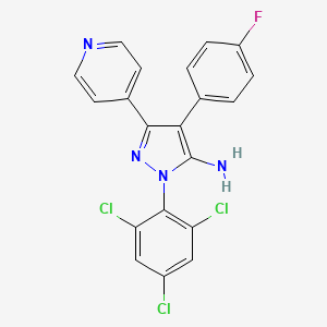 4-(4-Fluorophenyl)-5-pyridin-4-yl-2-(2,4,6-trichlorophenyl)pyrazol-3-amine