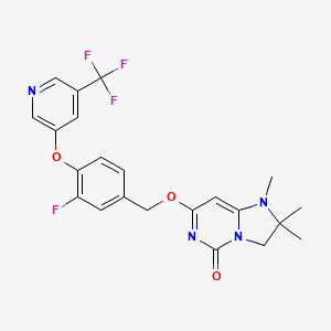 7-((3-fluoro-4-((5-(trifluoromethyl)pyridin-3-yl)oxy)benzyl)oxy)-1,2,2-trimethyl-2,3-dihydroimidazo[1,2-c]pyrimidin-5(1H)-one