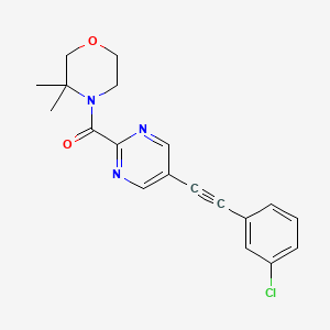 (3,3-Dimethyl-morpholin-4-yl)[5-(3-chloro-phenylethynyl)-pyrimidin-2-yl]-methanone