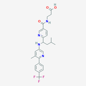 3-[[6-[3-Methyl-1-[[5-methyl-6-[4-(trifluoromethyl)phenyl]pyridin-3-yl]amino]butyl]pyridine-3-carbonyl]amino]propanoic acid