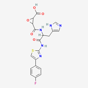 3-[[1-[[4-(4-fluorophenyl)-1,3-thiazol-2-yl]amino]-3-(1H-imidazol-5-yl)-1-oxopropan-2-yl]carbamoyl]oxirane-2-carboxylic acid