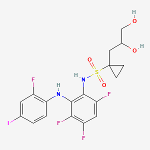 1-(2,3-Dihydroxypropyl)-N-(3,4,6-trifluoro-2-(2-fluoro-4-iodophenylamino)phenyl)cyclopropane-1-sulfonamide