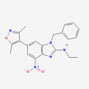 1-benzyl-6-(3,5-dimethyl-1,2-oxazol-4-yl)-N-ethyl-4-nitrobenzimidazol-2-amine