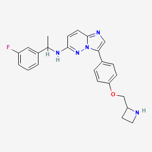 3-[4-(azetidin-2-ylmethoxy)phenyl]-N-[1-(3-fluorophenyl)ethyl]imidazo[1,2-b]pyridazin-6-amine