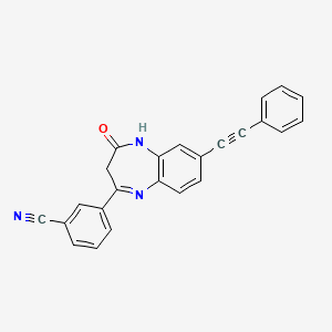 3-(4-Oxo-7-phenylethynyl-4,5-dihydro-3H-benzo[b][1,4]diazepin-2-yl)-benzonitrile