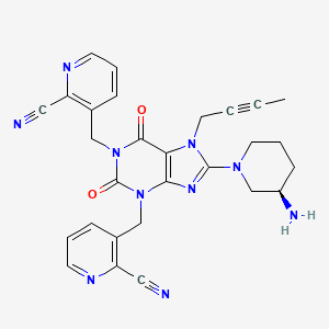 3-[[8-[(3R)-3-aminopiperidin-1-yl]-7-but-2-ynyl-1-[(2-cyanopyridin-3-yl)methyl]-2,6-dioxopurin-3-yl]methyl]pyridine-2-carbonitrile