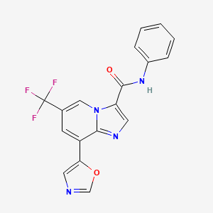 8-(1,3-oxazol-5-yl)-N-phenyl-6-(trifluoromethyl)imidazo[1,2-a]pyridine-3-carboxamide