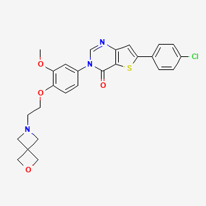 6-(4-Chlorophenyl)-3-[3-methoxy-4-[2-(2-oxa-6-azaspiro[3.3]heptan-6-yl)ethoxy]phenyl]thieno[3,2-d]pyrimidin-4-one