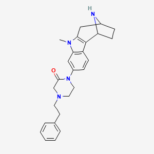 1-(9-Methyl-9,15-diazatetracyclo[10.2.1.02,10.03,8]pentadeca-2(10),3(8),4,6-tetraen-6-yl)-4-(2-phenylethyl)piperazin-2-one