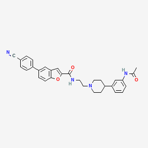 N-[2-[4-(3-acetamidophenyl)piperidin-1-yl]ethyl]-5-(4-cyanophenyl)-1-benzofuran-2-carboxamide