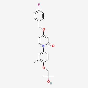 4-[(4-Fluorophenyl)methoxy]-1-[4-(2-hydroxy-2-methylpropoxy)-3-methylphenyl]pyridin-2-one