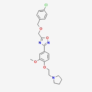 5-[(4-Chlorophenyl)methoxymethyl]-3-[3-methoxy-4-(2-pyrrolidin-1-ylethoxy)phenyl]-1,2,4-oxadiazole