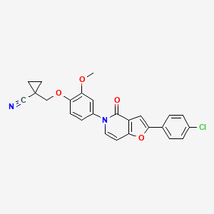 1-[[4-[2-(4-Chlorophenyl)-4-oxofuro[3,2-c]pyridin-5-yl]-2-methoxyphenoxy]methyl]cyclopropane-1-carbonitrile