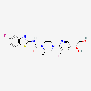 (2S)-4-[5-[(1S)-1,2-dihydroxyethyl]-3-fluoropyridin-2-yl]-N-(5-fluoro-1,3-benzothiazol-2-yl)-2-methylpiperazine-1-carboxamide