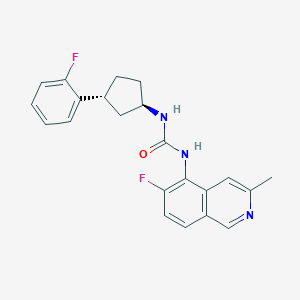 molecular formula C22H21F2N3O B10834210 1-(6-fluoro-3-methylisoquinolin-5-yl)-3-[(1R,3R)-3-(2-fluorophenyl)cyclopentyl]urea 