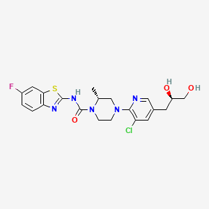 (2R)-4-[3-chloro-5-[(2R)-2,3-dihydroxypropyl]pyridin-2-yl]-N-(6-fluoro-1,3-benzothiazol-2-yl)-2-methylpiperazine-1-carboxamide