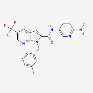 1-[(3-fluorophenyl)methyl]-N-[6-(methylamino)pyridin-3-yl]-5-(trifluoromethyl)pyrrolo[2,3-b]pyridine-2-carboxamide