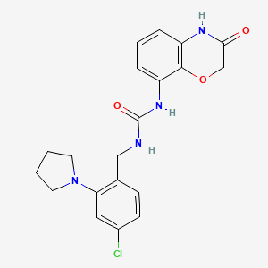 1-[(4-chloro-2-pyrrolidin-1-ylphenyl)methyl]-3-(3-oxo-4H-1,4-benzoxazin-8-yl)urea