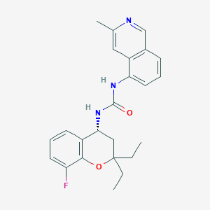 molecular formula C24H26FN3O2 B10834317 1-[(4R)-2,2-diethyl-8-fluoro-3,4-dihydrochromen-4-yl]-3-(3-methylisoquinolin-5-yl)urea 