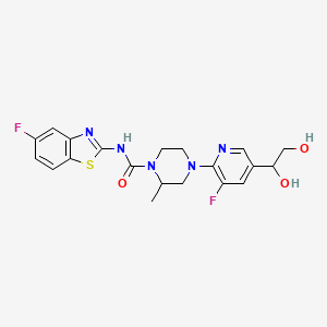 4-[5-(1,2-dihydroxyethyl)-3-fluoropyridin-2-yl]-N-(5-fluoro-1,3-benzothiazol-2-yl)-2-methylpiperazine-1-carboxamide