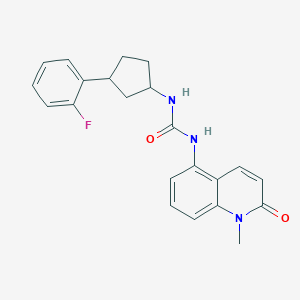 1-[3-(2-Fluorophenyl)cyclopentyl]-3-(1-methyl-2-oxoquinolin-5-yl)urea