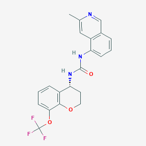 molecular formula C21H18F3N3O3 B10834367 1-(3-methylisoquinolin-5-yl)-3-[(4R)-8-(trifluoromethoxy)-3,4-dihydro-2H-chromen-4-yl]urea 