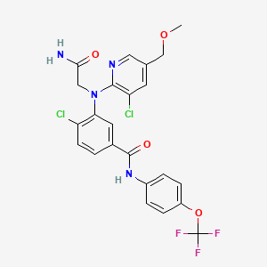 3-[(2-amino-2-oxoethyl)-[3-chloro-5-(methoxymethyl)pyridin-2-yl]amino]-4-chloro-N-[4-(trifluoromethoxy)phenyl]benzamide