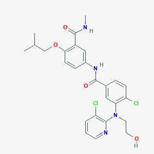 4-chloro-3-[(3-chloropyridin-2-yl)-(2-hydroxyethyl)amino]-N-[3-(methylcarbamoyl)-4-(2-methylpropoxy)phenyl]benzamide