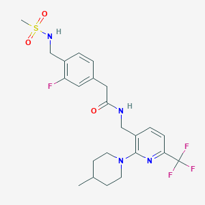 2-[3-fluoro-4-(methanesulfonamidomethyl)phenyl]-N-[[2-(4-methylpiperidin-1-yl)-6-(trifluoromethyl)pyridin-3-yl]methyl]acetamide